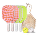 Sonix | Pickleball Paddles Set of 4 | USAPA Approved | Fiberglass Surface Pickle Ball Set with 4 Rackets 2 Balls & Bag | Checkmate Pink Checkmate Green